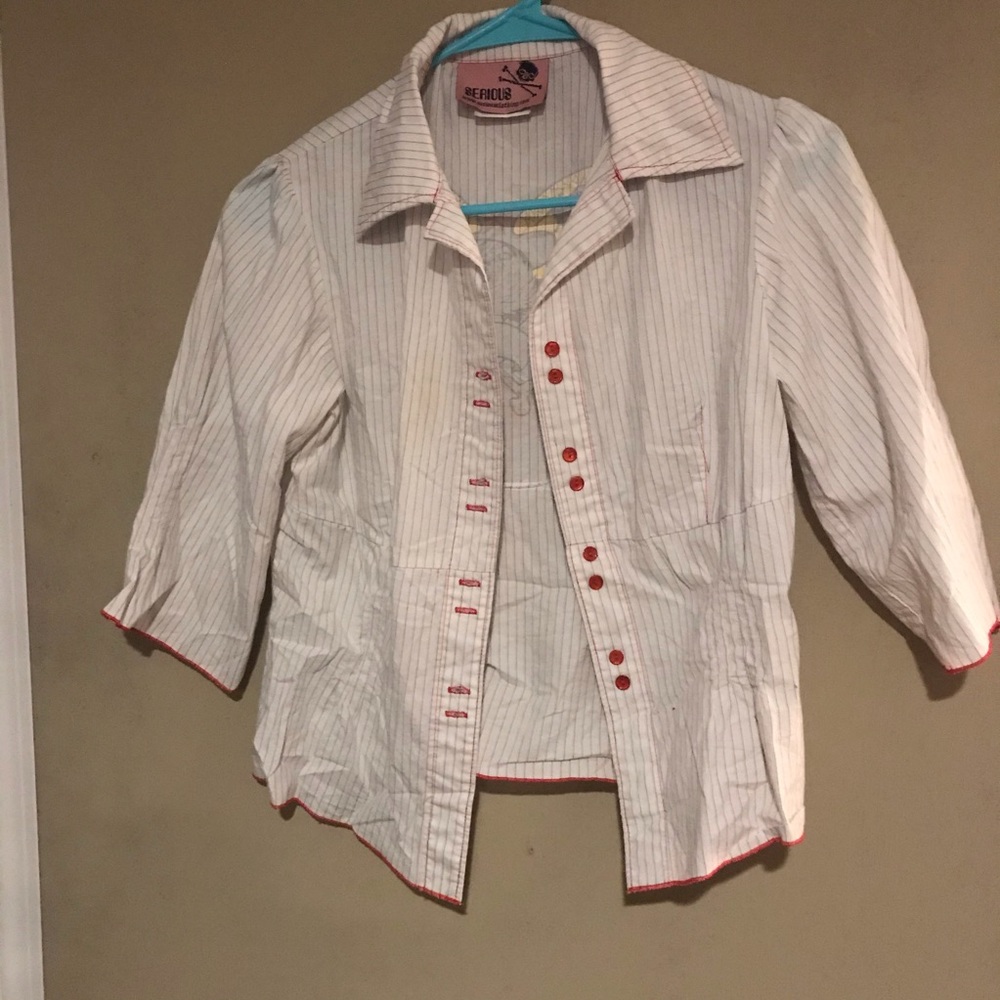 Striped button up. - Picture 4 of 4